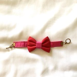 Red band & bow with Pink center Bow Bracelet